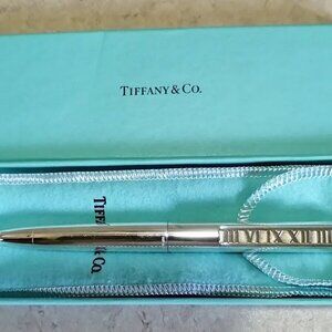 TIFFANY & CO. Vintage Sterling Silver Roman Numeral Ballpoint Pen